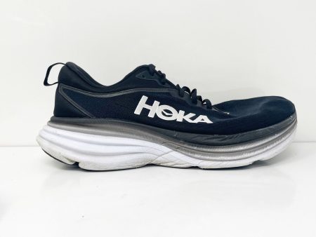 Hoka One One Mens Bondi 8 1127953 BWHT Black Running Shoes Sneakers Size 9.5 2E For Cheap