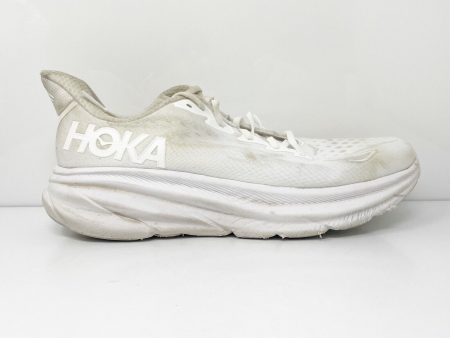 Hoka One One Mens Clifton 9 1127895 WWH White Running Shoes Sneakers Size 10 D Online now