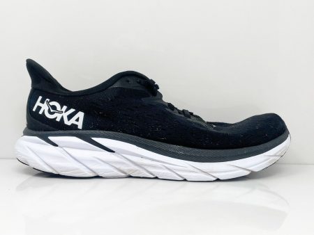 Hoka One One Mens Clifton 8 1119393 BWHT Black Running Shoes Sneakers Size 10 D on Sale