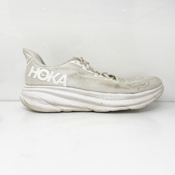 Hoka One One Mens Clifton 9 1127896 WWH White Running Shoes Sneakers Size 11.5 D For Cheap