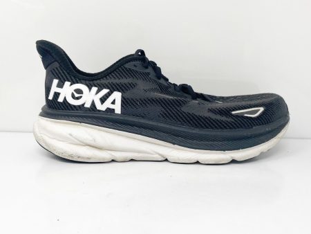 Hoka One One Mens Clifton 9 1127895 BWHT Black Running Shoes Sneakers Size 9 D Fashion