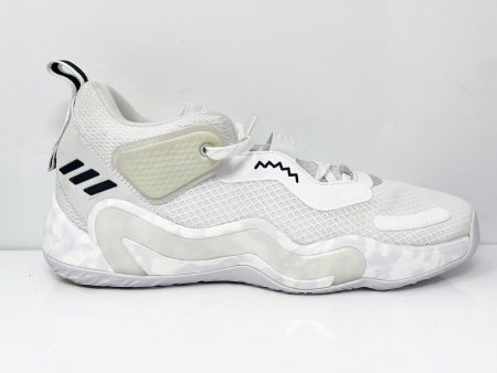 Adidas Mens D.O.N. Issue 3 H67720 White Basketball Shoes Sneakers Size 13 on Sale