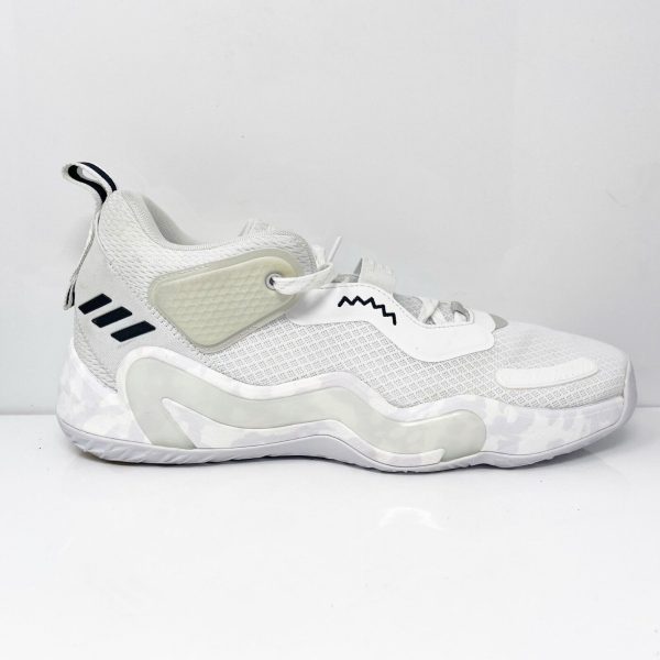 Adidas Mens D.O.N. Issue 3 H67720 White Basketball Shoes Sneakers Size 13 on Sale