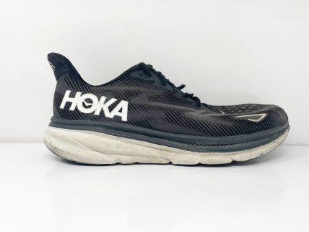 Hoka One One Mens Clifton 9 1127895 BWHT Black Running Shoes Sneakers Size 12.5D For Cheap