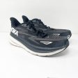 Hoka One One Mens Clifton 9 1127895 BWHT Black Running Shoes Sneakers Size 9 D Fashion