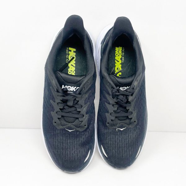 Hoka One One Mens Clifton 8 1119393 BWHT Black Running Shoes Sneakers Size 10 D on Sale