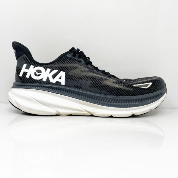 Hoka One One Mens Clifton 9 1127895 BWHT Black Running Shoes Sneakers Size 9.5 D Discount