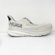 Hoka One One Mens Clifton 9 1127895 NCSW White Running Shoes Sneakers Size 12 D on Sale