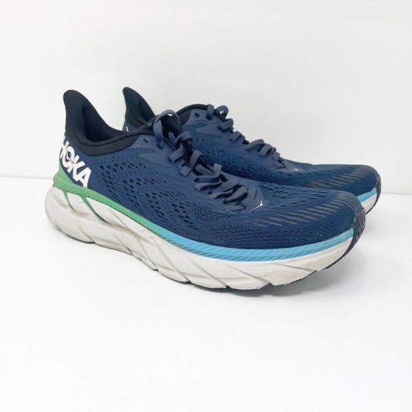 Hoka One One Mens Clifton 7 1110508 MOAN Blue Running Shoes Sneakers Size 8 Online