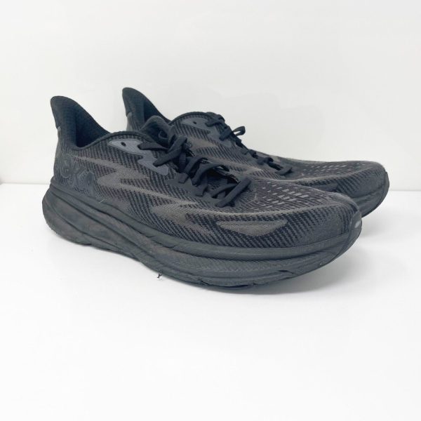 Hoka One One Mens Clifton 9 1127895 BBLC Black Running Shoes Sneakers Size 11.5D Discount