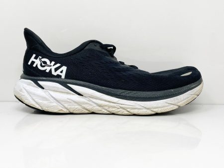 Hoka One One Mens Clifton 8 1121374 BWHT Black Running Shoes Sneakers Size 9 2E Cheap