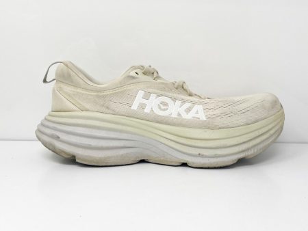 Hoka One One Mens Bondi 8 1123202 OKB Ivory Running Shoes Sneakers Size 9.5 D Sale