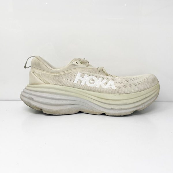 Hoka One One Mens Bondi 8 1123202 OKB Ivory Running Shoes Sneakers Size 9.5 D Sale