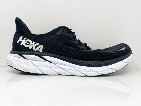 Hoka One One Mens Clifton 8 1119393 BWHT Black Running Shoes Sneakers Size 11.5D Online now