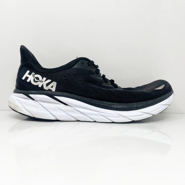 Hoka One One Mens Clifton 8 1119393 BWHT Black Running Shoes Sneakers Size 11.5D Online now