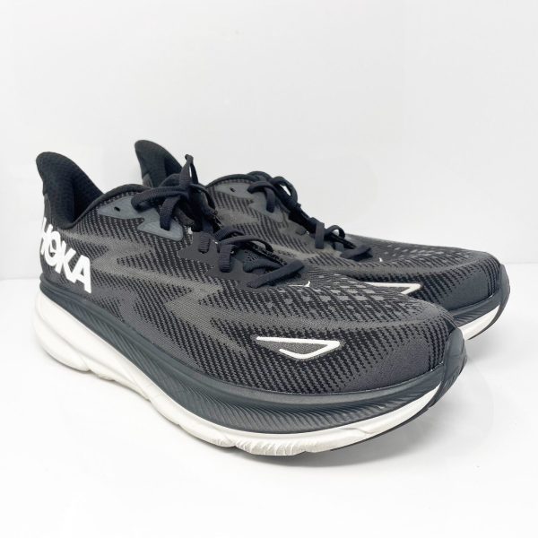 Hoka One One Mens Clifton 9 1132210 BWHT Black Running Shoes Sneakers Sz 11.5 2E Online