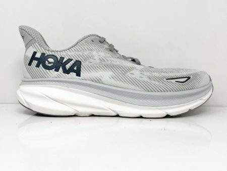 Hoka One One Mens Clifton 9 1127895 HMBC Gray Running Shoes Sneakers Size 10.5 D on Sale