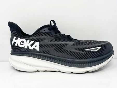 Hoka One One Mens Clifton 9 1132210 BWHT Black Running Shoes Sneakers Sz 11.5 2E Online