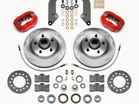 Wilwood Forged Dynalite-M Front Kit 11.88in 1 PC Rotor&Hub Red Cadillac 1957-60 Hot on Sale