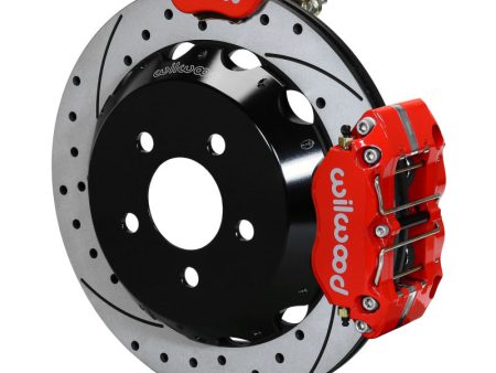 Wilwood Dynapro Radial   MC4 Rear Kit 12.88 Drilled & Slotted Red 2015 Ford Mustang w Lines Supply