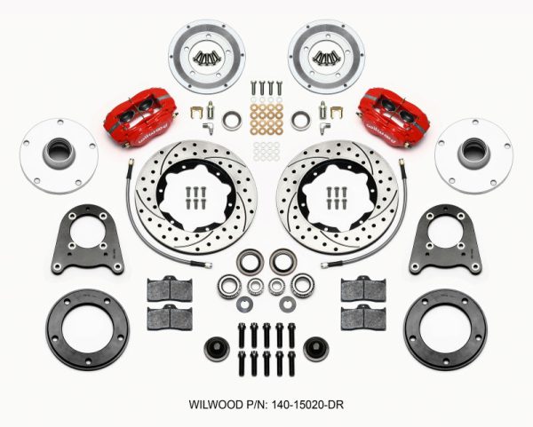 Wilwood Forged Dynalite-M Front Kit 10.75in Drilled Red 1950-1955 MG-TD TF Fashion