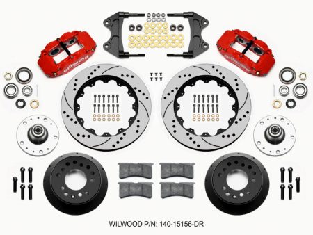 Wilwood Narrow Superlite 6R Front Hub Kit 14.00in Drill Red WWE ProSpindle (5x4.75in 5x5.00in Hub) Online Hot Sale