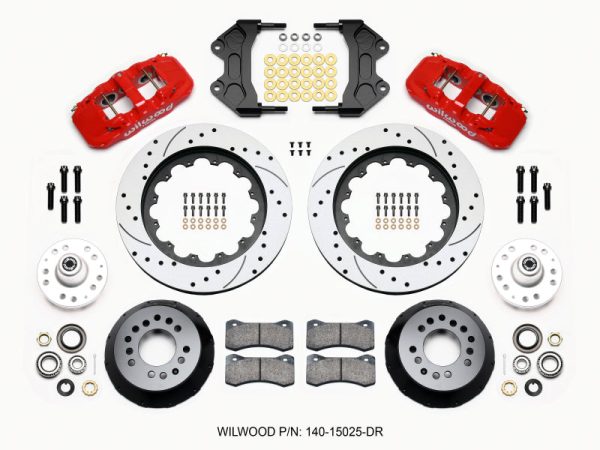 Wilwood AERO6 Front Hub Kit 15.00 Drilled-Red WWE ProSpindle Hot on Sale